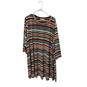 Grayson Shirt Top Women's Size 3X Multicolor Striped